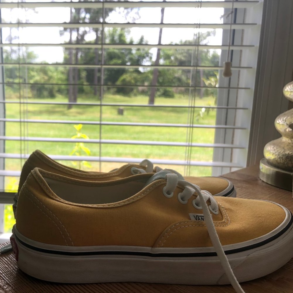 yellow, gold authentic vans